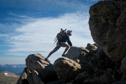 men climbing Mt